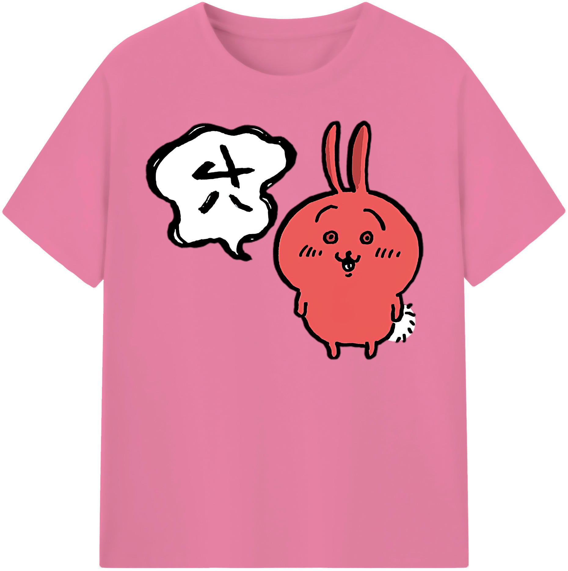 （画像用） ちいかわ ハチワレ Chii-kawa hachiware 綿100％半袖Tシャツ（フロントプリント）